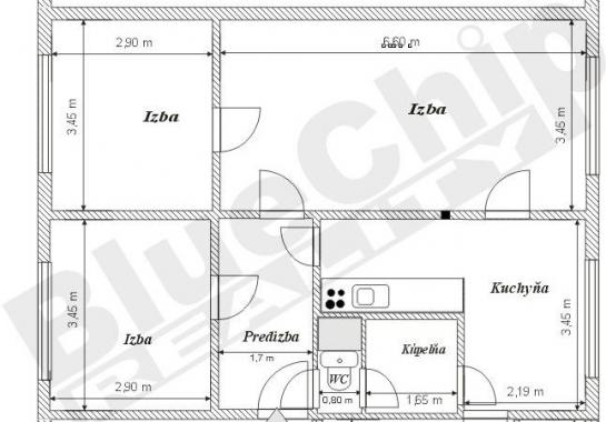 Na predaj 3-izbový byt v pôvodnom stave Bezirk Komárno LRo-PN-1541